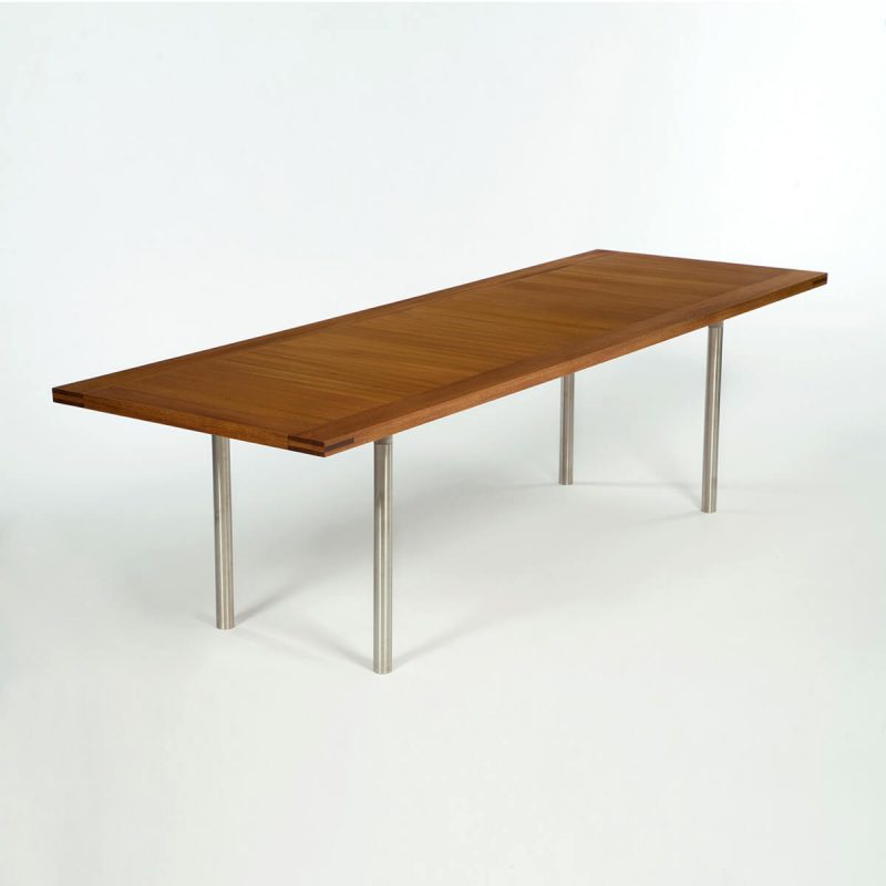 PK 50 Conference Table with mahogany top and steel legs