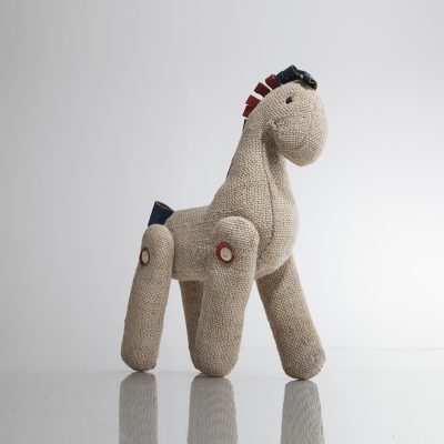 “Therapeutic Toy” Horse in natural jute with leather.
