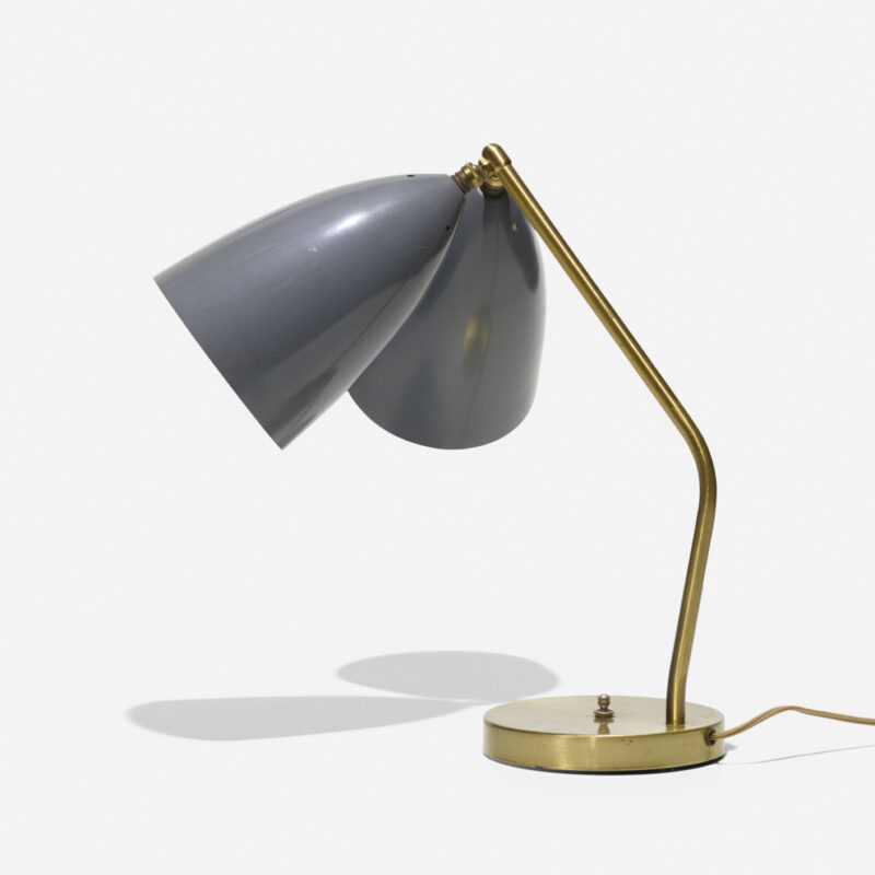 Brushed Brass Desk Lamp With Metal Cone Shade - R&S Robertson
